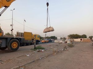 عمليات بغداد تفتتح طريق جديد وترفع عدد من الكتل الكونكريتية في جانب الكرخ