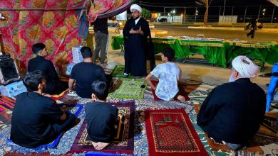 افتتاح موكب الوعي الحسيني في الكوت برعاية مكتب المرجع اليعقوبي لخدمة زائري الأربعين