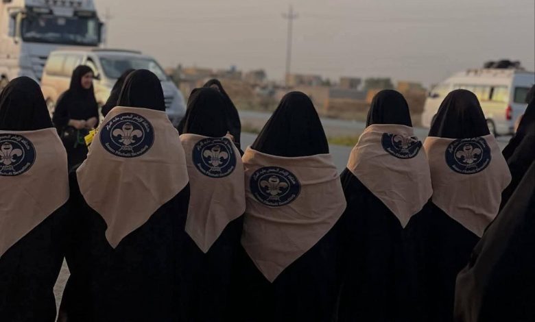برعاية كشافة الإمام المهدي (عج) وبالتعاون مع مجمع مبلغات الكوت تنظيم مخيم كشفي مخصص لخدمة الزائرين